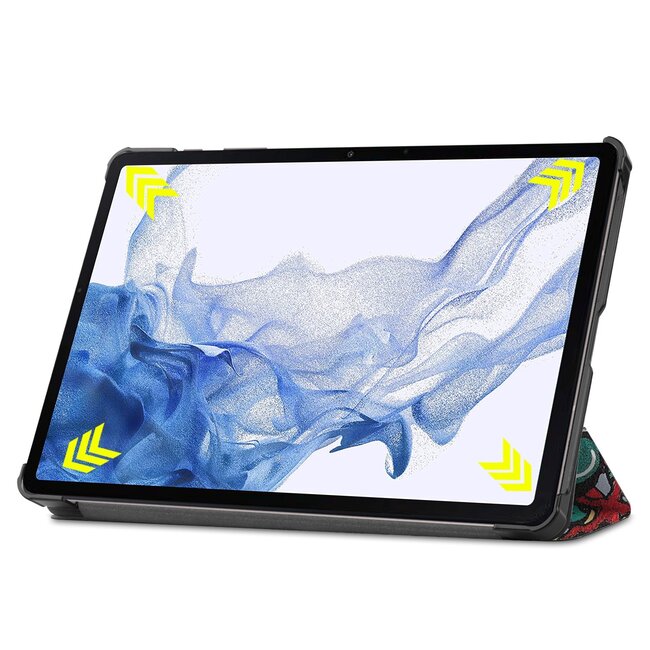Case2go - Tablet hoes geschikt voor Samsung Galaxy Tab S9 (2023) - Tri-Fold Book Case - Graffiti