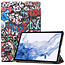 Case2go - Tablet hoes geschikt voor Samsung Galaxy Tab S9 Plus (2023) - Tri-Fold Book Case - Graffiti