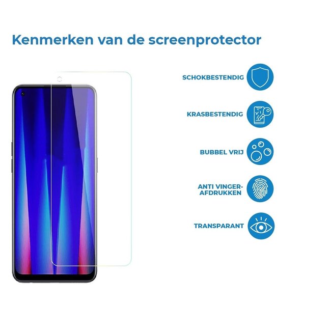 Case2go - Screenprotector geschikt voor One Plus CE 2 - Case Friendly - Gehard Glas - Transparant
