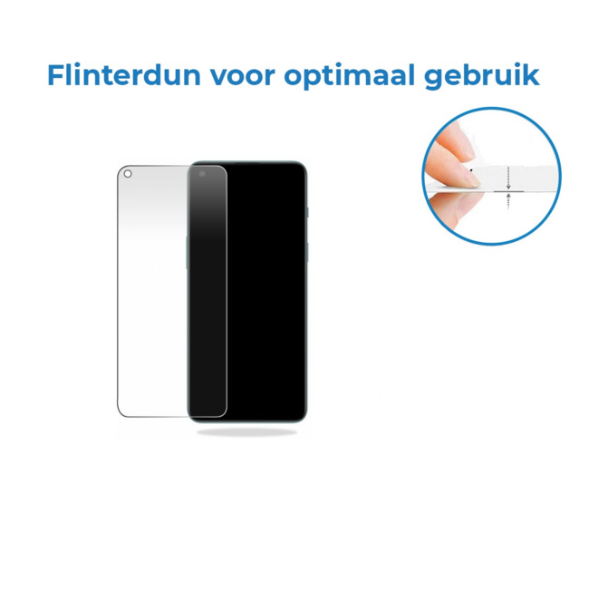 Case2go - Screenprotector geschikt voor One Plus 2T 5G - Full cover - Gehard Glas - Transparant