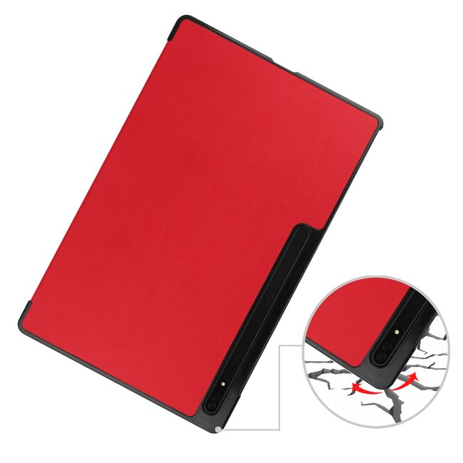 Case2go - Tablet hoes geschikt voor Samsung Galaxy Tab S9 Ultra (2023) - Tri-Fold Book Case - Rood