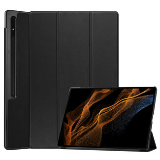 Case2go Case2go - Tablet hoes geschikt voor Samsung Galaxy Tab S9 Ultra (2023) - Tri-Fold Book Case - Zwart
