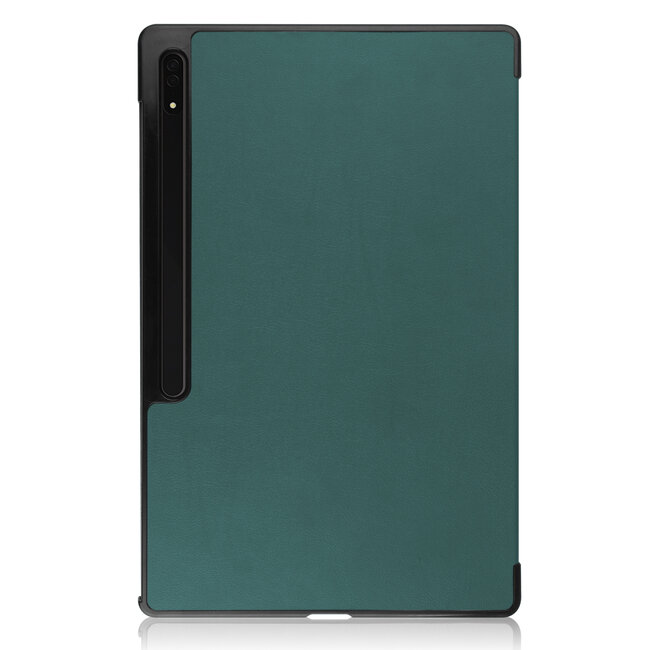 Case2go - Tablet hoes geschikt voor Samsung Galaxy Tab S9 Ultra (2023) - Tri-Fold Book Case - Donker Groen