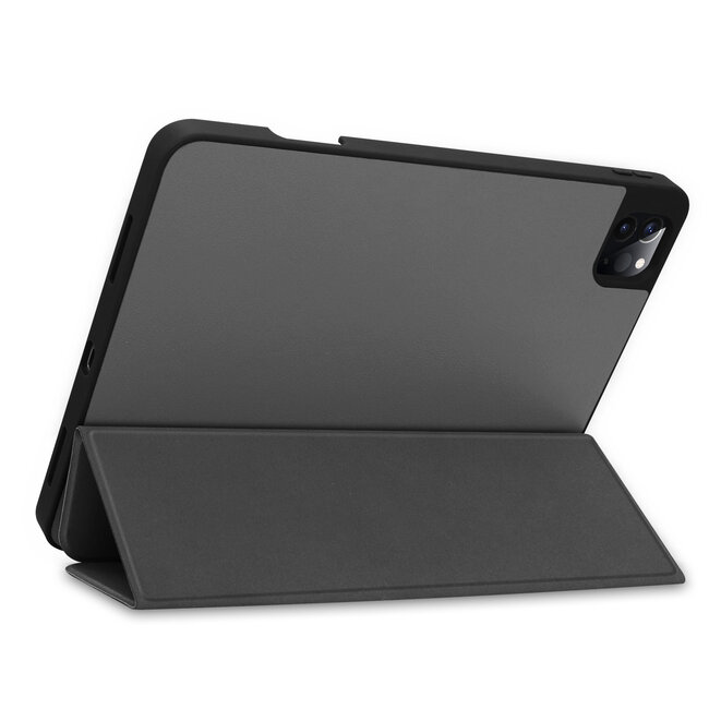 Case2go - Hoes voor de Apple iPad Pro 11 inch (2022) - Tri-Fold Book Case - met Apple Pencil Houder - Grijs