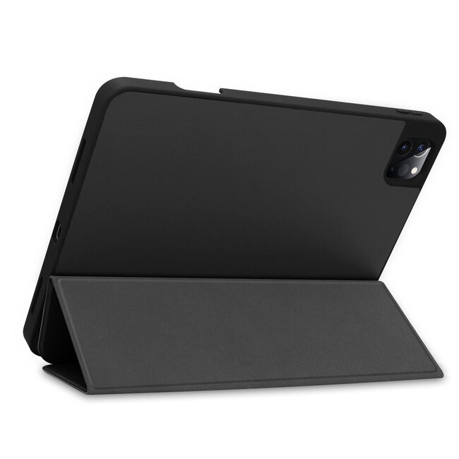 Case2go - Hoes voor de Apple iPad Pro 11 inch (2022) - Tri-Fold Book Case - met Apple Pencil Houder - Zwart