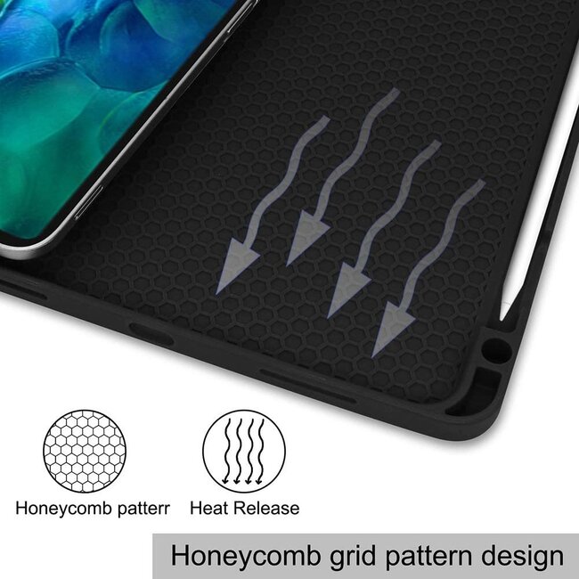 Case2go - Hoes voor de Apple iPad Pro 11 inch (2022) - Tri-Fold Book Case - met Apple Pencil Houder - Licht Blauw