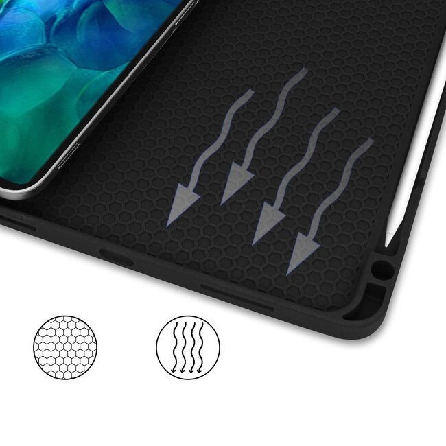 Case2go - Hoes voor de Apple iPad Pro 11 inch (2022) - Tri-Fold Book Case - met Apple Pencil Houder - Paars