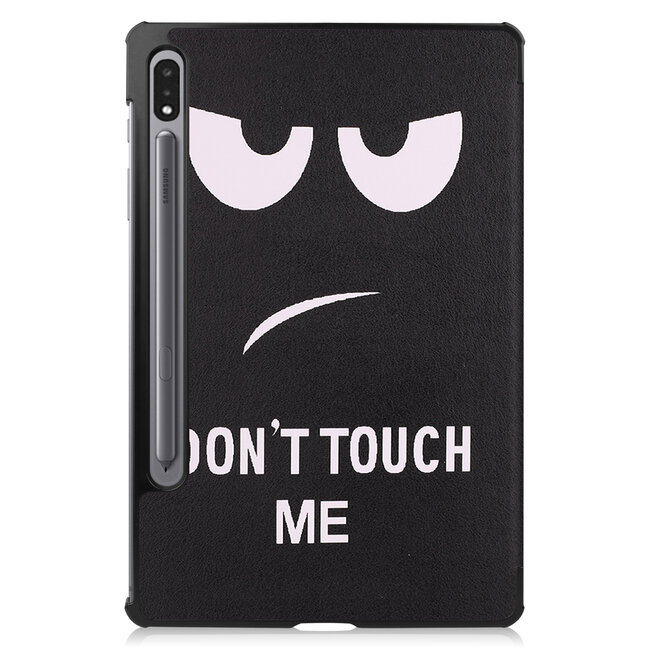 Tablethoes en Screenprotector geschikt voor Samsung Galaxy Tab S9 Plus (2023) - Tri-fold hoes met Auto/Wake functie en Magnetische sluiting - Don't Touch Me
