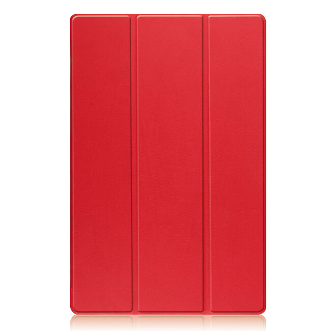 Tablethoes en Screenprotector geschikt voor Samsung Galaxy Tab S9 Ultra (2023) - Tri-fold hoes met Auto/Wake functie en Magnetische sluiting - Rood