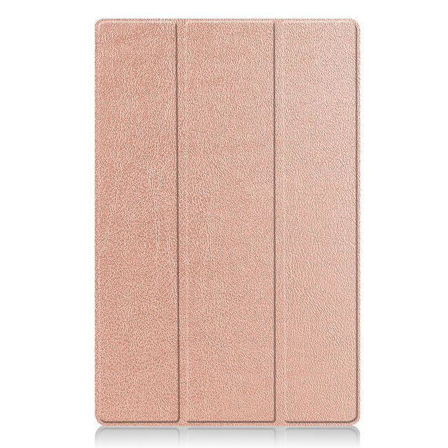 Tablethoes en Screenprotector geschikt voor Samsung Galaxy Tab S9 Ultra (2023) - Tri-fold hoes met Auto/Wake functie en Magnetische sluiting - Rose Goud