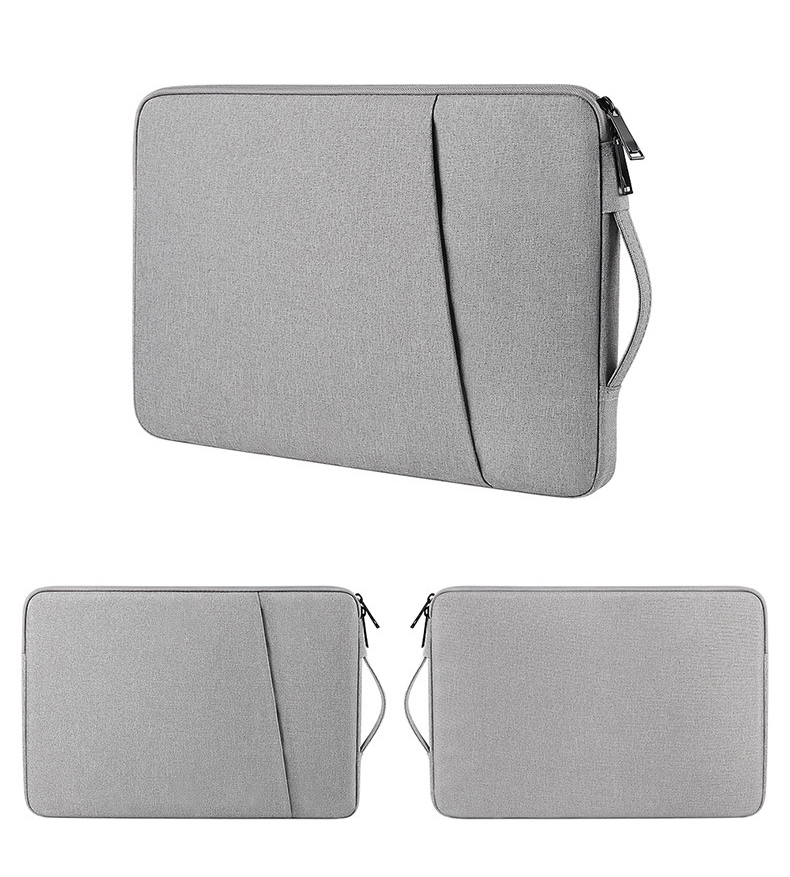Case2go - Laptoptas 15.4 Inch - Schooltas - Extra vakken - Met Handvat - Waterdicht - Licht Grijs afbeelding