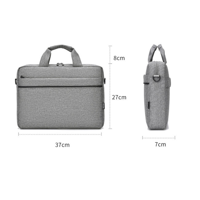Case2go - Laptoptas 15.6 Inch - Schooltas - Extra vakken - Met Verstelbare Schouderband - Grijs