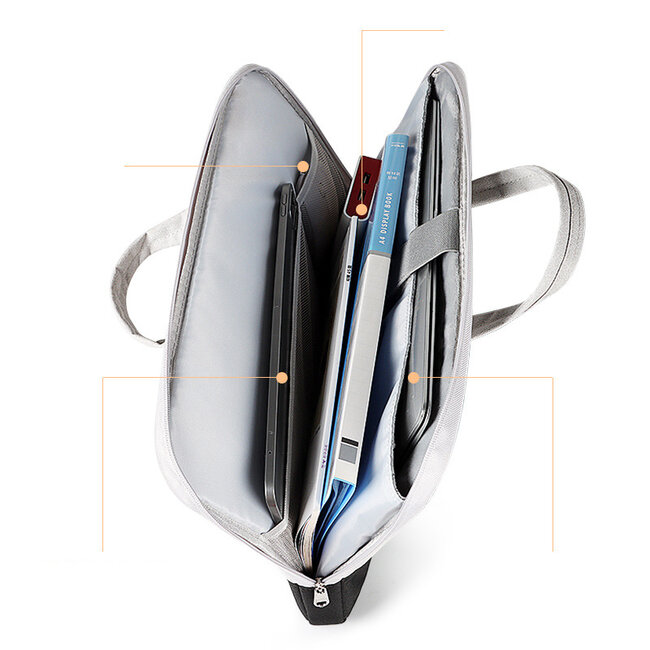 Case2go - Laptoptas 15.6 Inch  - Schooltas - Extra vakken - Incl Reisband - Donker Blauw