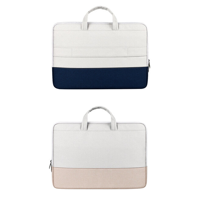 Case2go - Laptoptas 15.6 Inch  - Schooltas - Extra vakken - Incl Reisband - Donker Blauw