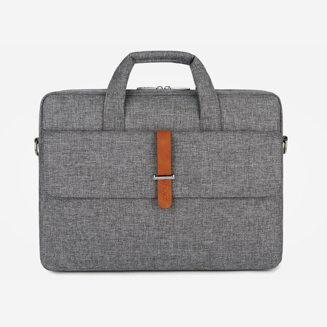 Case2go - Laptoptas 15.6 Inch - Schooltas - Met Extra Voorvak - Met Verstelbare Schouderband - Grijs