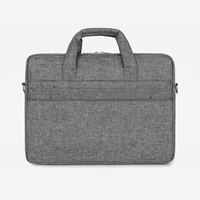 Case2go - Laptoptas 15.6 Inch - Schooltas - Met Extra Voorvak - Met Verstelbare Schouderband - Grijs