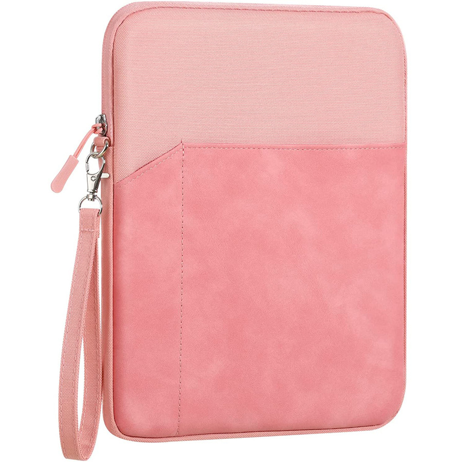 Case2go - Laptopsleeve 9.7 Inch - Laptop sleeve - Met Koort - Voorvak - Waterafstotend - Roze afbeelding