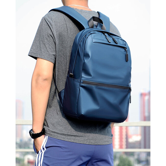 Case2go - Rugzak 15.6 Inch - Rugtas Met Schouderbanden - Extra vakken binnenkant - Waterafstotend - Donker Blauw