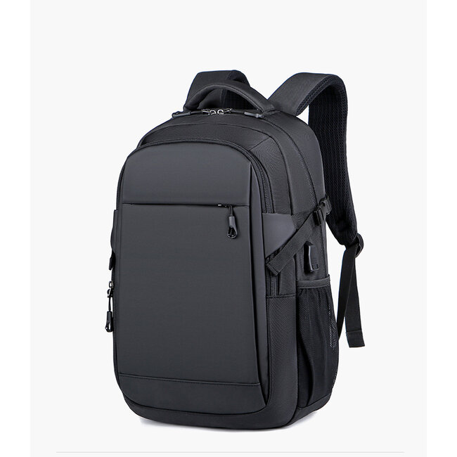 Case2go - Rugzak 15.6 Inch - Met Schouderbanden - Met Extra vakken - Vak bij rug - Waterafstotend - Zwart