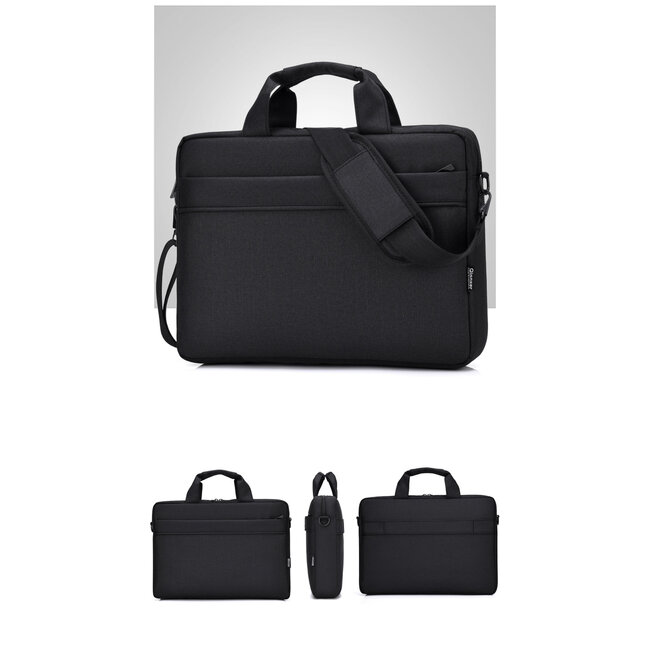 Case2go - Laptoptas 15.6 Inch - Schooltas - Extra vakken - Met Verstelbare Schouderband - Zwart