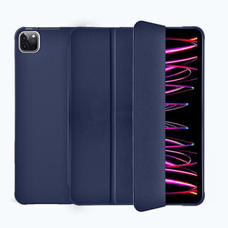 WIWU WIWU - Tablet hoes geschikt voor iPad 10.2 (2019/2020/2021) - Tri-Fold Book Case - Donkerblauw