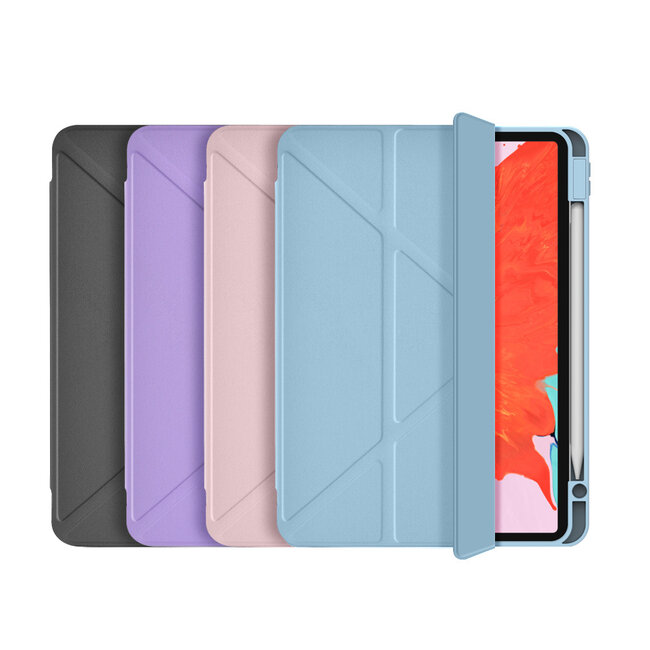 WIWU - iPad Pro 12.9 (2022/2021/2020) hoes - Tri-Fold Book Case Smart Cover - Lichtblauw
