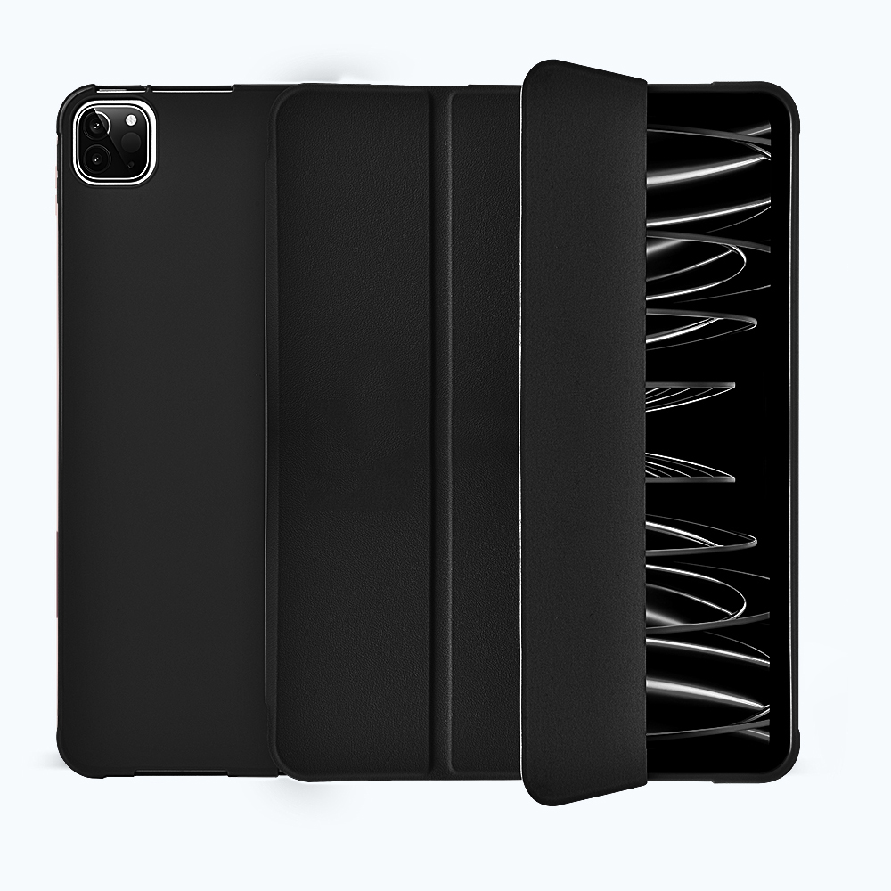 WIWU - Tablet hoes geschikt voor iPad 10.2 (2019/2020/2021) - Tri-Fold Book Case - Zwart afbeelding