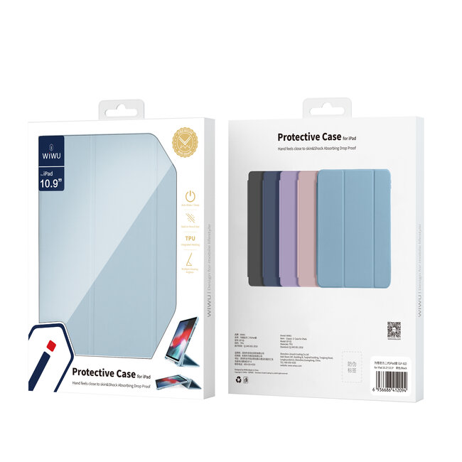 WIWU - Tablet hoes geschikt voor iPad 10.2 (2019/2020/2021) - Tri-Fold Book Case - Zwart
