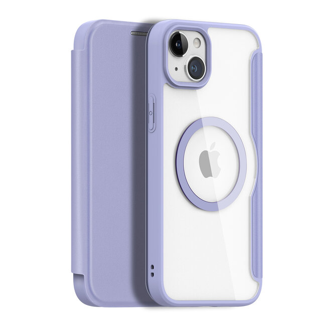 Dux Ducis - iPhone 15 Plus Hoesje - Geschikt voor Magsafe - Book Case - Paars