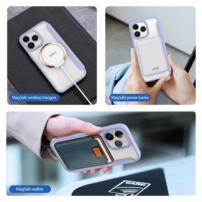 Dux Ducis - iPhone 15 Pro Max Hoesje - Geschikt voor Magsafe - Book Case - Paars