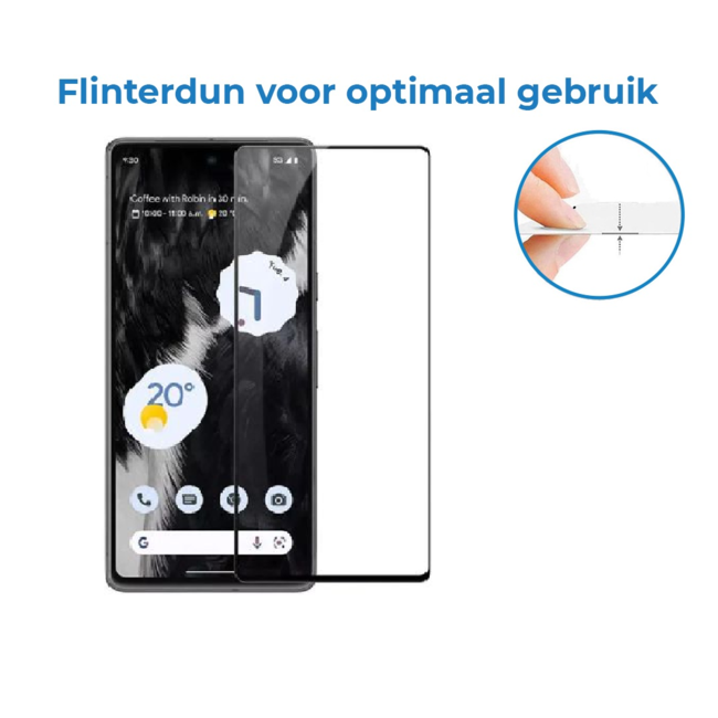 Case2go - Screenprotector geschikt voor Google Pixel 7 - Full cover - Gehard Glas - Transparant