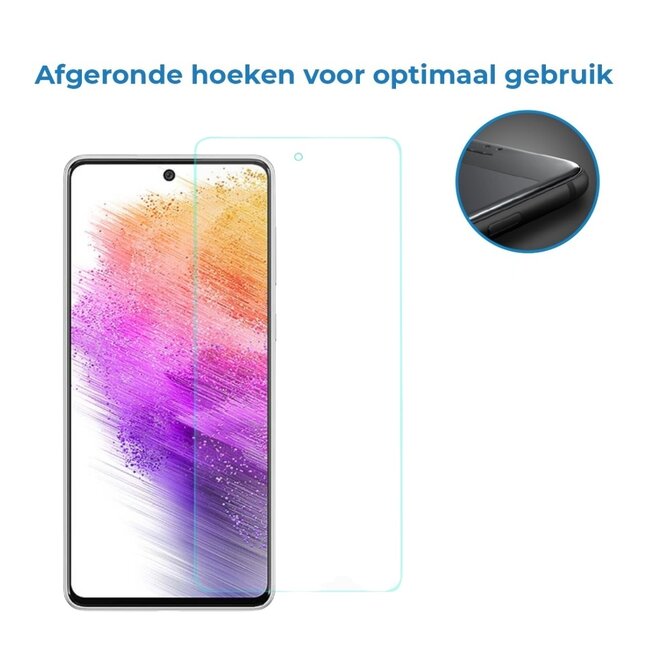 Screenprotector voor Samsung Galaxy A73 5G - Case Friendly - Gehard Glas - Transparant