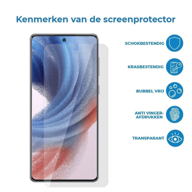 Screenprotector voor Samsung Galaxy A54 - Case Friendly - Gehard Glas - Transparant