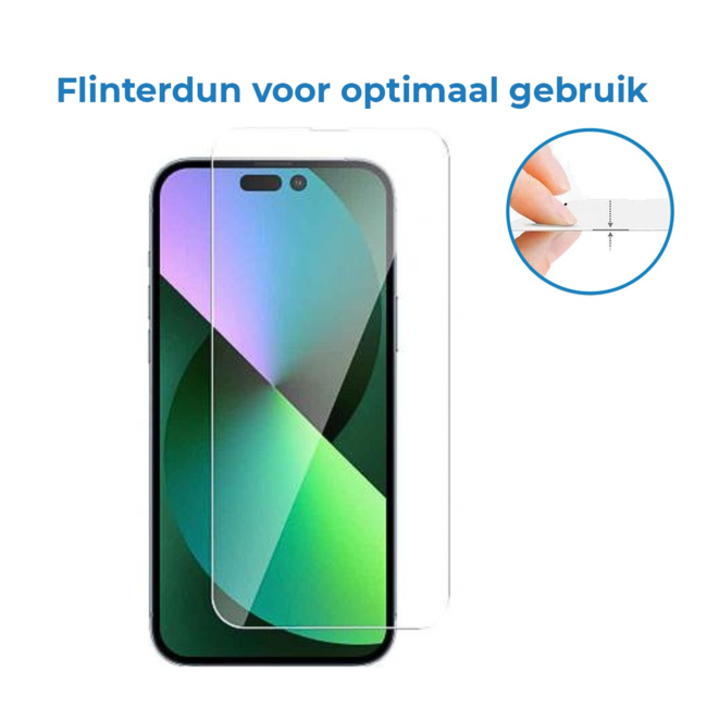 Case2go - Screenprotector geschikt voor Apple iPhone 15 Plus - Case Friendly - Gehard Glas - Transparant