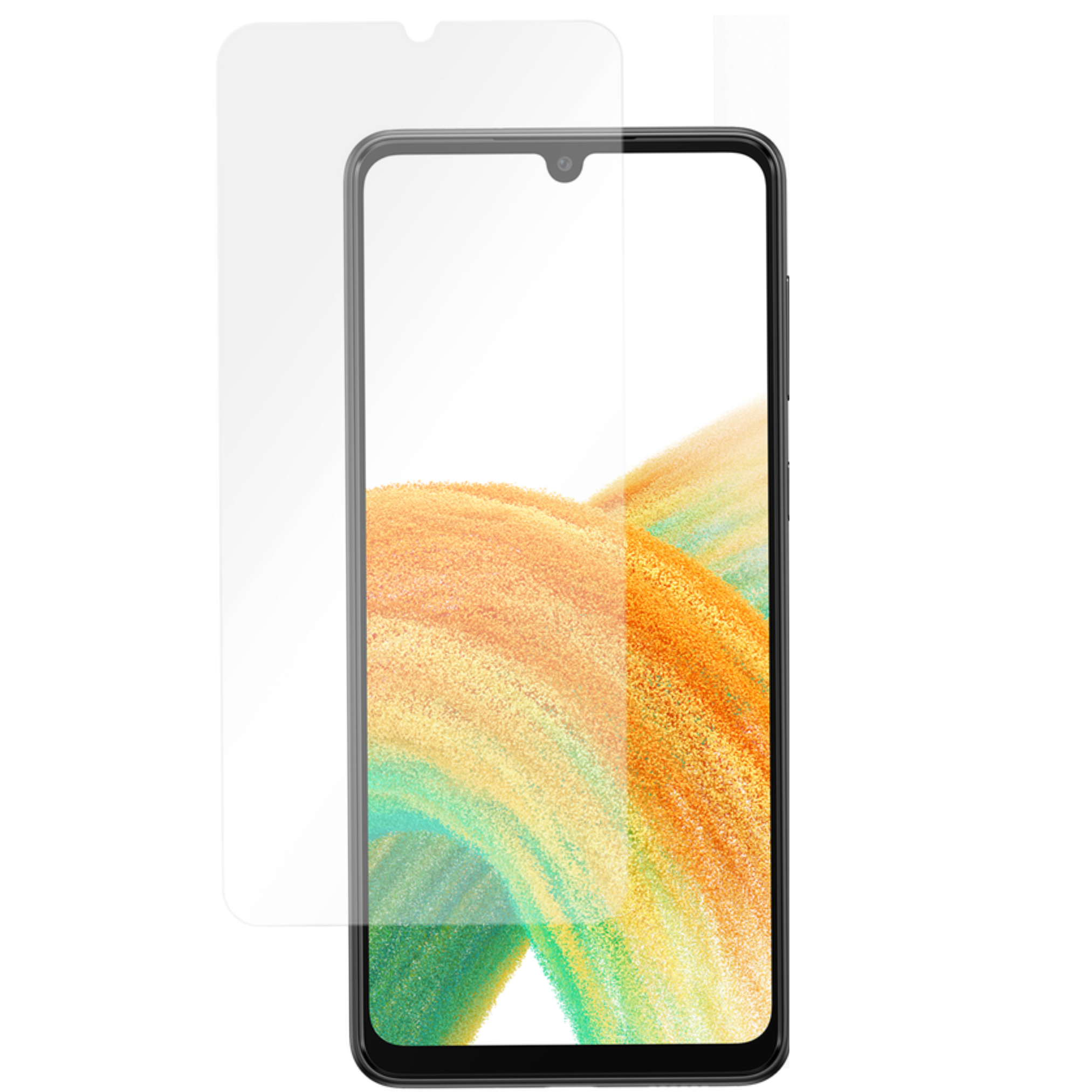 Case2go - Screenprotector geschikt voor Samsung Galaxy M23 - Case Friendly - Gehard Glas - Transparant afbeelding