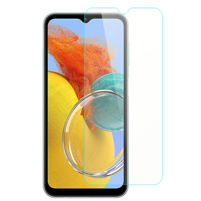 Case2go - Screenprotector geschikt voor Samsung Galaxy M14 - Case Friendly - Gehard Glas - Transparant