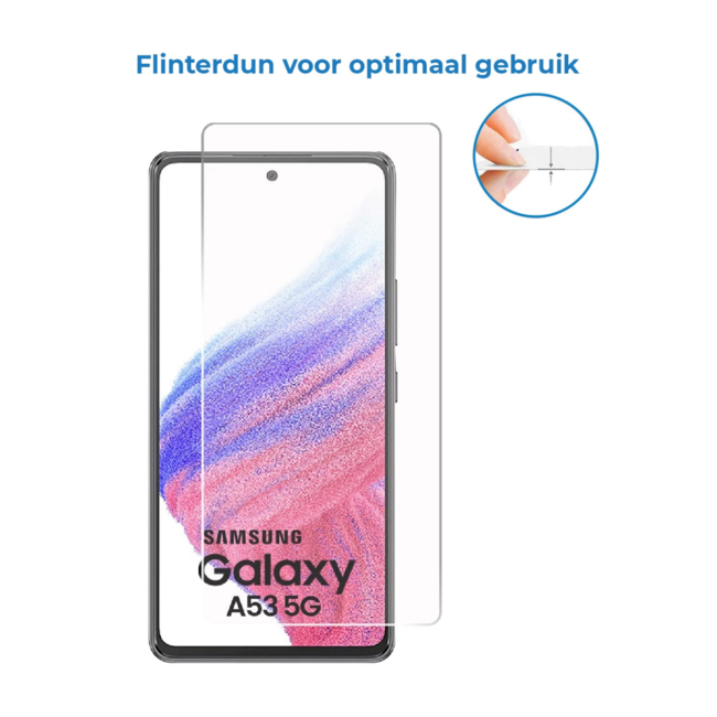 Case2go - Screenprotector geschikt voor Samsung Galaxy M53 - Case Friendly - Gehard Glas - Transparant