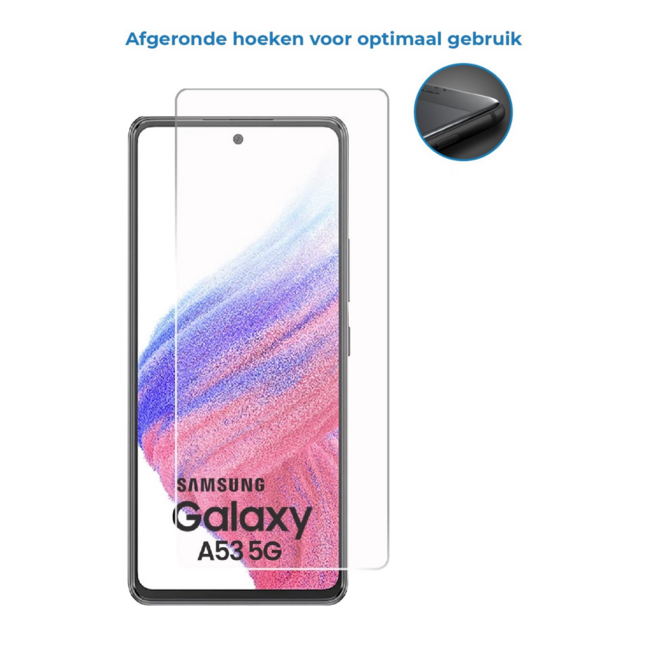 Case2go - Screenprotector geschikt voor Samsung Galaxy M53 - Case Friendly - Gehard Glas - Transparant