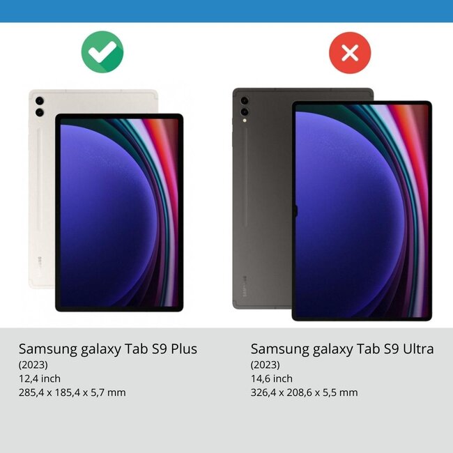 Tablethoes en Screenprotector geschikt voor Samsung Galaxy Tab S9 Plus (2023) - Tri-fold hoes met Auto/Wake functie en Magnetische sluiting - Eenhoorn