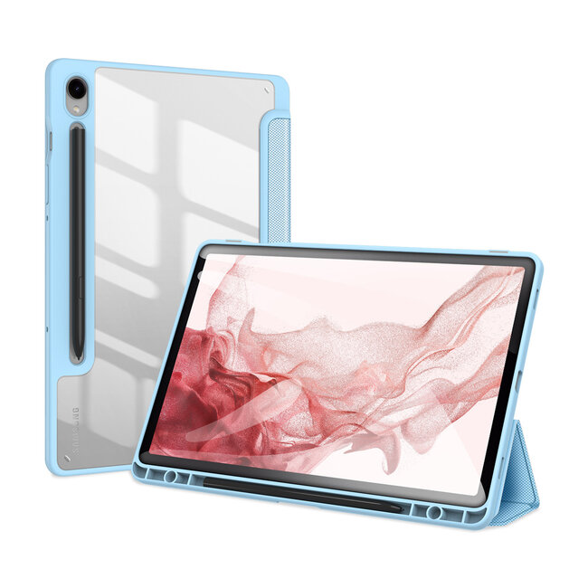 Dux Ducis - Tablet hoes geschikt voor Samsung Galaxy Tab S9/S9 FE (2023) - Toby Series - Auto Sleep/Wake functie - Tri-Fold Book Case - Licht Blauw