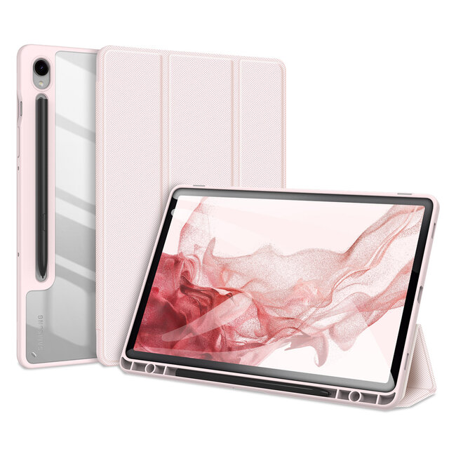 Dux Ducis - Tablet hoes geschikt voor Samsung Galaxy Tab S9/S9 FE (2023) - Toby Series - Auto Sleep/Wake functie - Tri-Fold Book Case - Roze