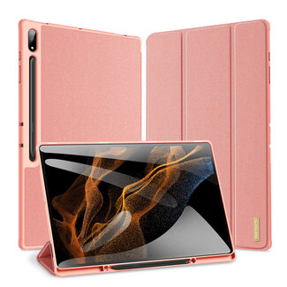 Dux Ducis Dux Ducis - Tablet hoes geschikt voor Samsung Galaxy Tab S9 Ultra (2023) - Domo Book Case - Auto Wake/Sleep functie - Roze