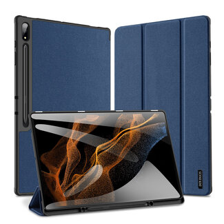 Dux Ducis Dux Ducis - Tablet hoes geschikt voor Samsung Galaxy Tab S9 Ultra (2023) - Domo Book Case - Auto Wake/Sleep functie - Blauw