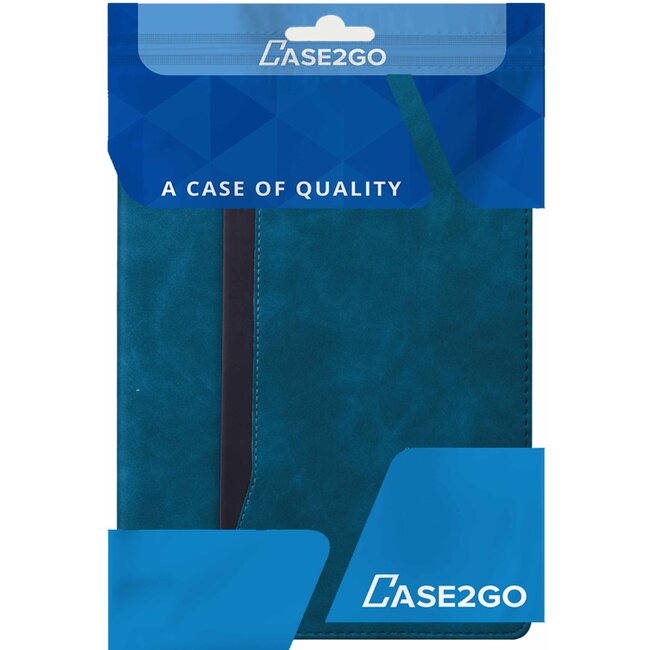 Case2go - Tablet hoes geschikt voor Samsung Galaxy Tab S9/S9 FE - Business Wallet Book Case - Met pasjeshouder - Donker Blauw