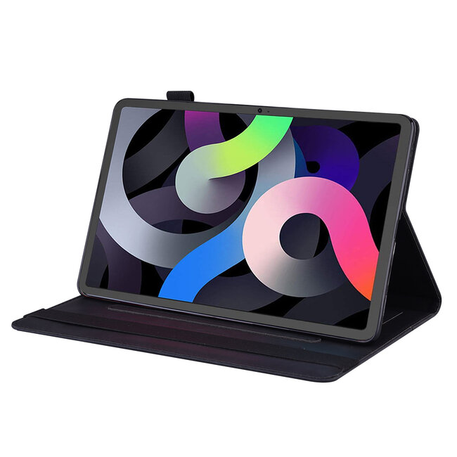 Case2go - Tablet hoes geschikt voor Apple iPad 11 (2025) A16 / Apple iPad 10.9 (2022) - Business Wallet Book Case - Met pasjeshouder - Zwart