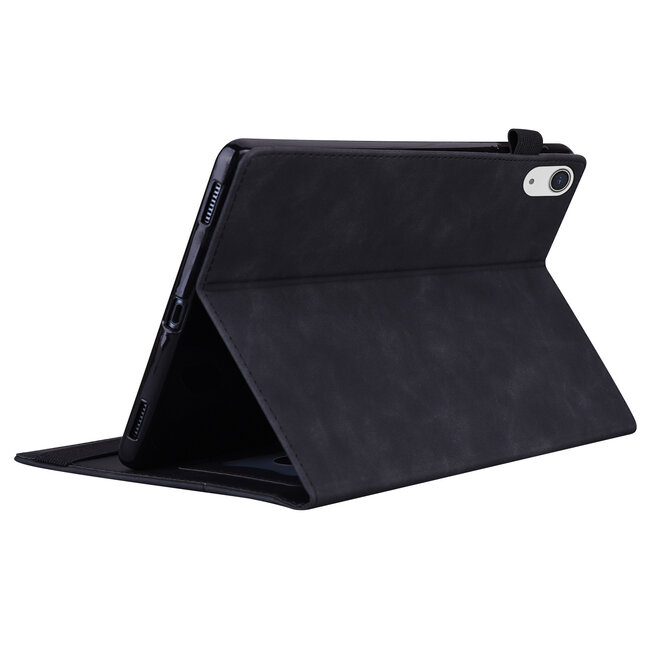 Case2go - Tablet hoes geschikt voor Apple iPad 11 (2025) A16 / Apple iPad 10.9 (2022) - Business Wallet Book Case - Met pasjeshouder - Zwart