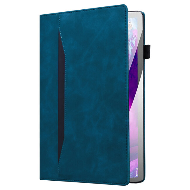 Case2go - Tablet hoes geschikt voor Apple iPad 11 (2025) A16 / Apple iPad 10.9 (2022) - Business Wallet Book Case - Met pasjeshouder - Donker Blauw