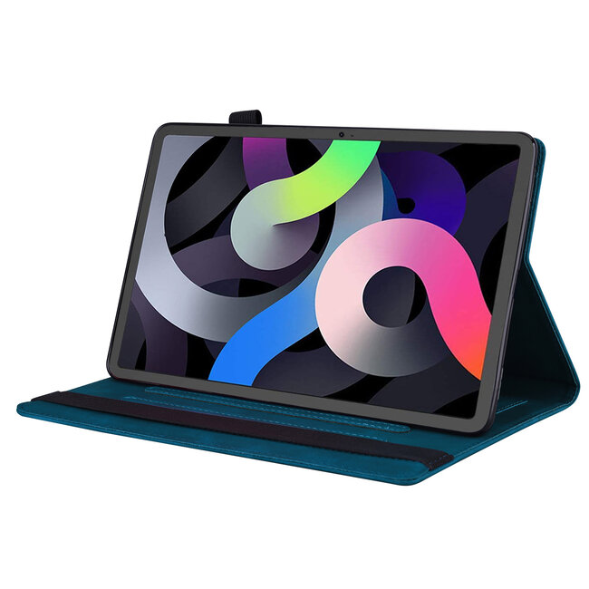 Case2go - Tablet hoes geschikt voor Apple iPad 11 (2025) A16 / Apple iPad 10.9 (2022) - Business Wallet Book Case - Met pasjeshouder - Donker Blauw