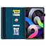 Case2go - Tablet hoes geschikt voor Apple iPad 11 (2025) A16 / Apple iPad 10.9 (2022) - Business Wallet Book Case - Met pasjeshouder - Donker Blauw