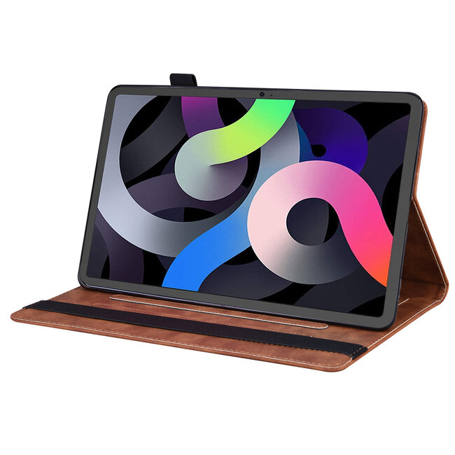 Case2go - Tablet hoes geschikt voor Apple iPad 11 (2025) A16 / Apple iPad 10.9 (2022) - Business Wallet Book Case - Met pasjeshouder - Bruin